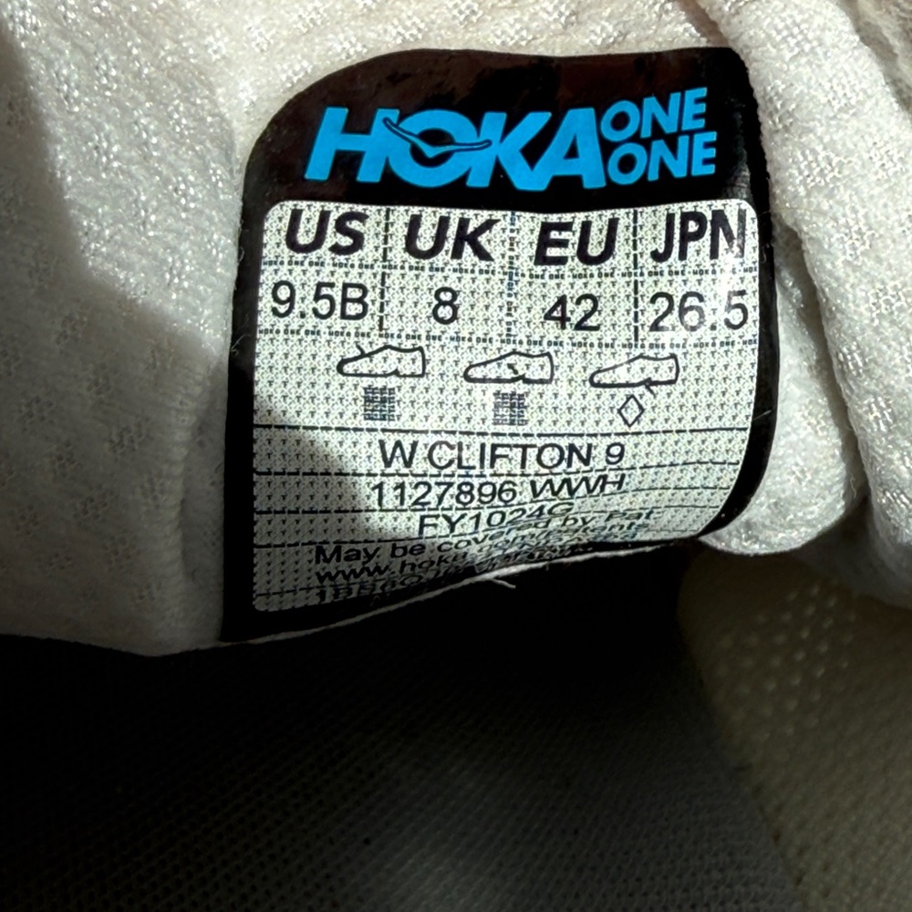 Hoka White Women's Performance Running Sneakers - Clifton 9 - Picture 6 of 6